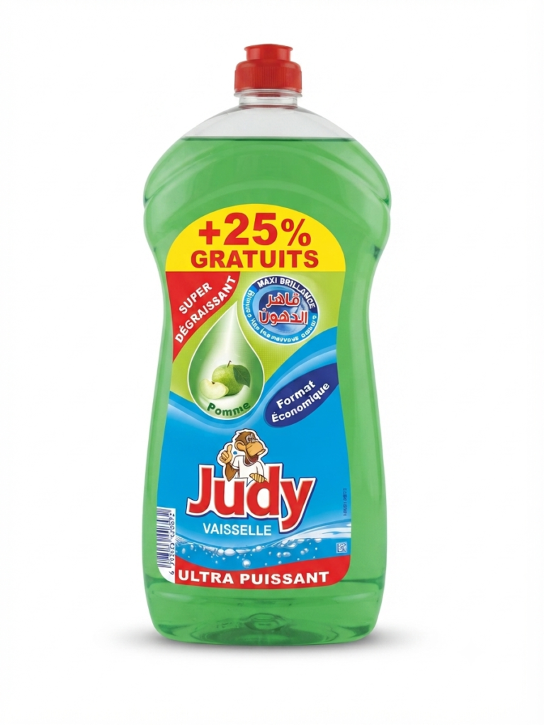 سائل غسيل الأطباق Judy Ultra Puissant - تفاح (+25% مجاناً)